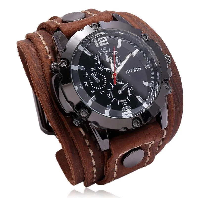 Armbanduhr – Breit aus Leder