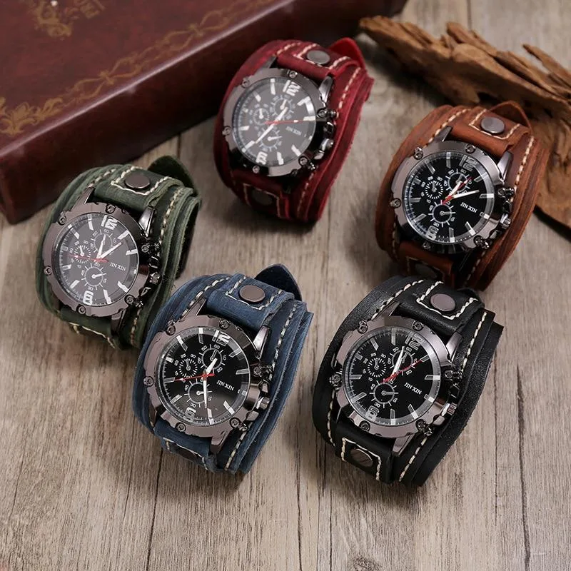 Ansicht 2 — Armbanduhr – Breit aus Leder