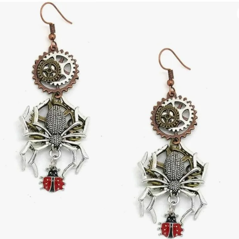 Steampunk-Ohrringe – Spinne