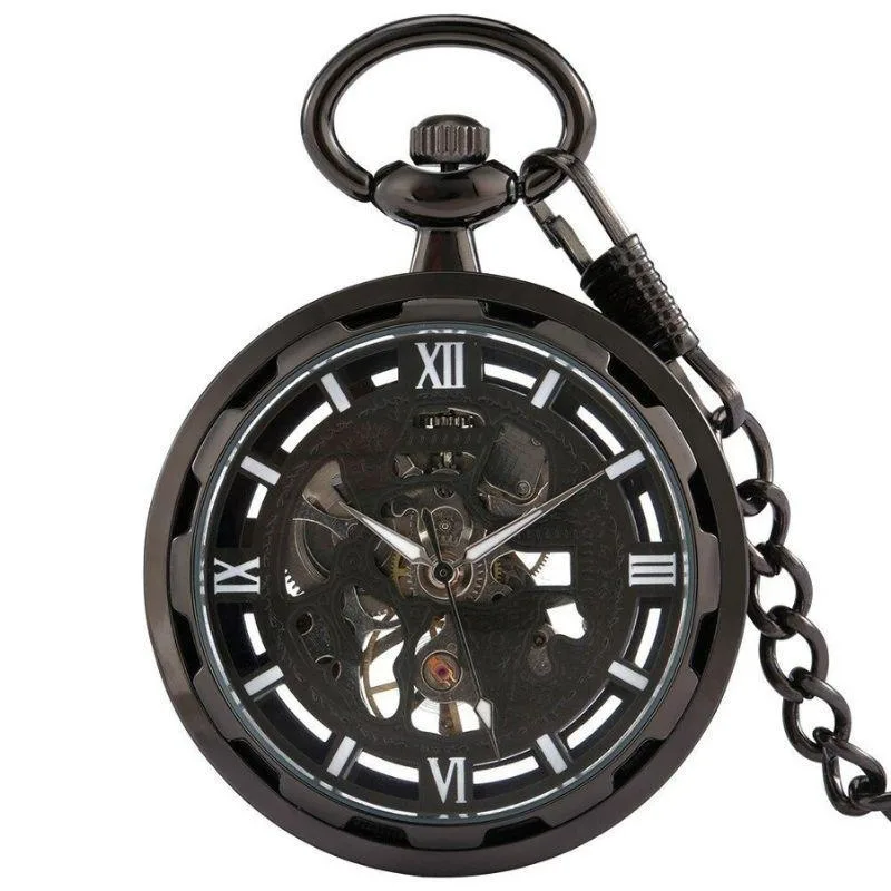 Taschenuhr – Skelett schwarz