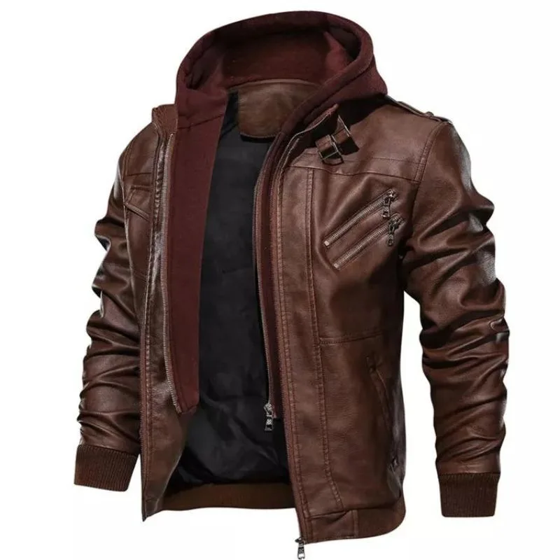 Ansicht 6 — Jacke für Herren – PU-Kunstleder mit Kapuze