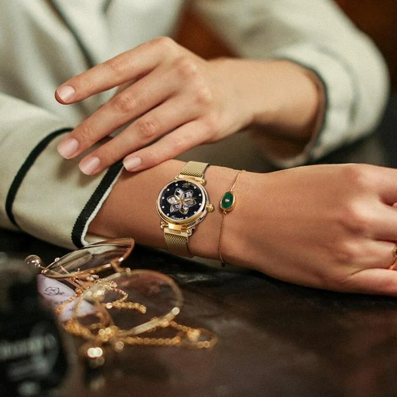Ansicht 2 — Steampunk-Uhr für Damen – goldfarben