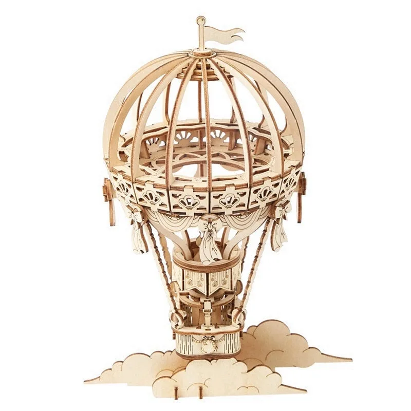 Steampunk-Modellbausatz – Heißluftballon Holz