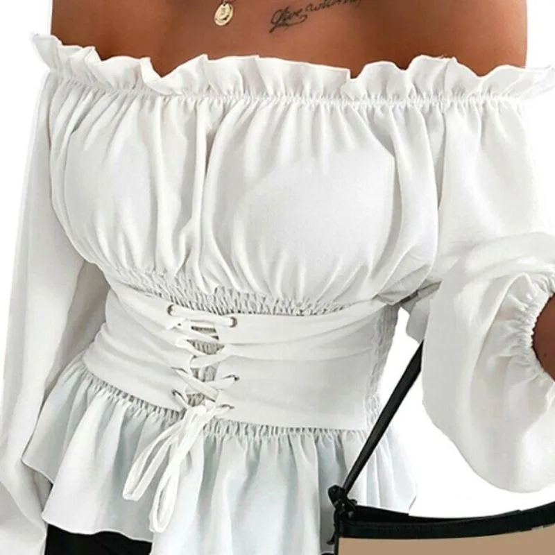 Bluse – weiß und schulterfrei