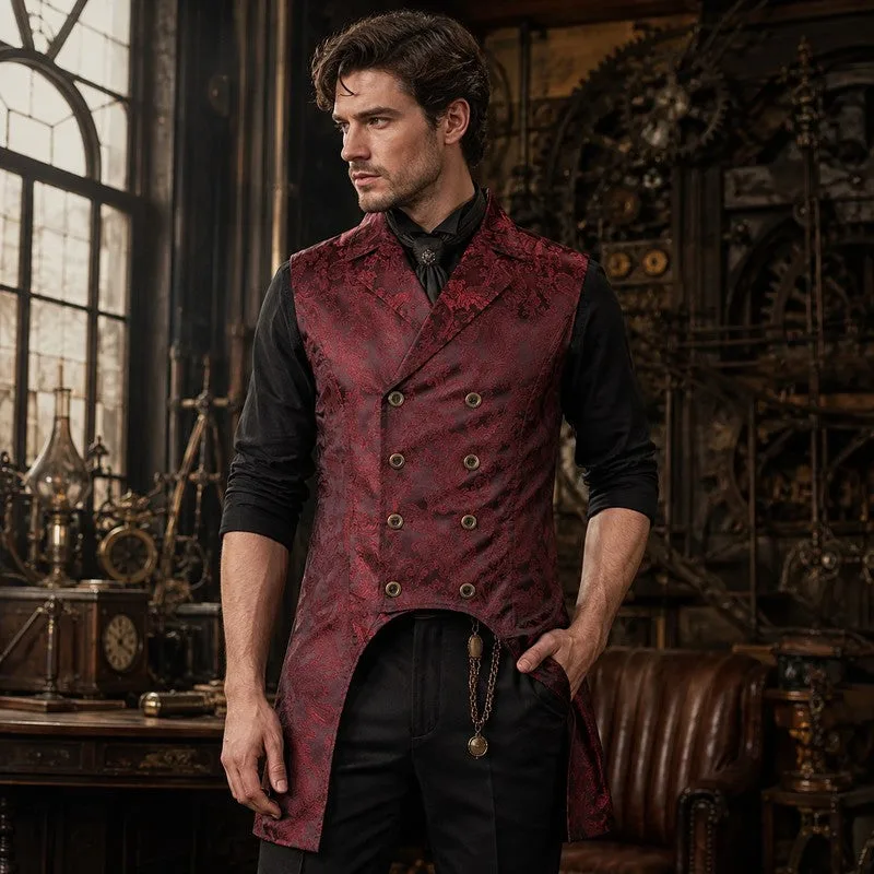 Ansicht 2 — Jacke für Herren – Kostüm Gothic ärmellos rot