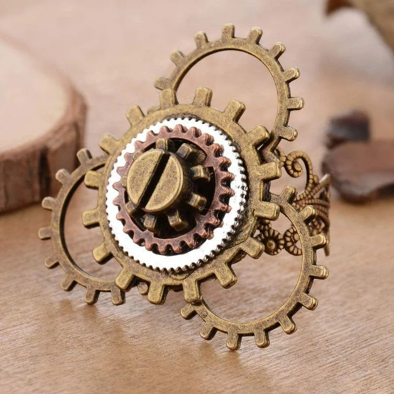 Ansicht 3 — Steampunk-Ring – Zahnrad