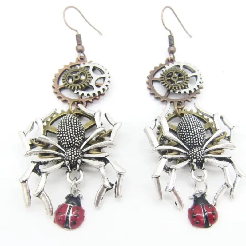 Ansicht 3 — Steampunk-Ohrringe – Spinne