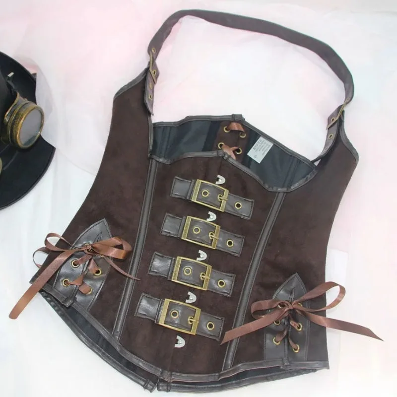 Ansicht 2 — Steampunk-Korsett – aus Kunstleder
