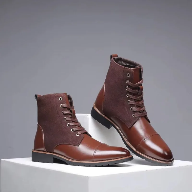 Ansicht 3 — Stiefeletten – braun aus PU-Kunstleder und mit Schnürung