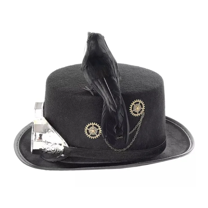 Ansicht 4 — Steampunk-Hut – mit Vogel