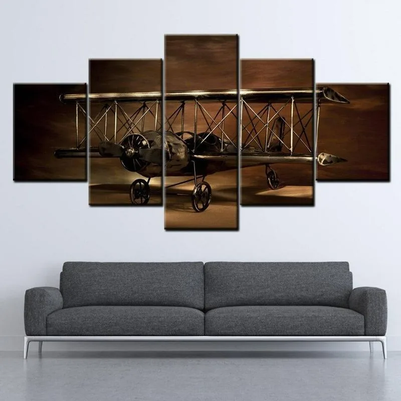 Steampunk-Wandbild – Flugzeug Vintage