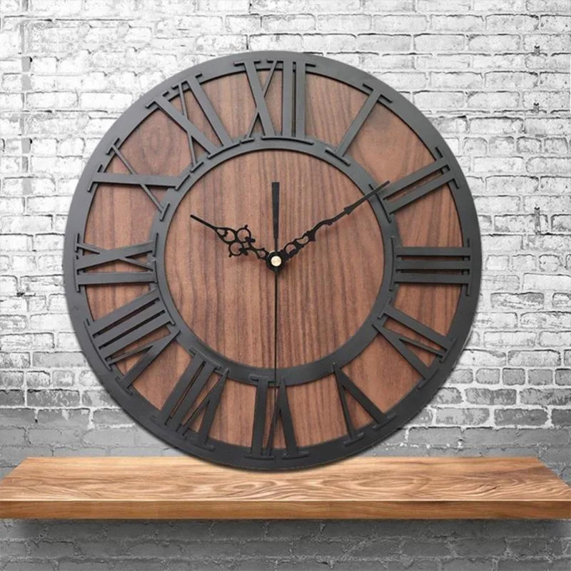 Ansicht 2 — Steampunk-Uhr – Industriell aus Holz