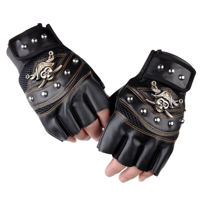 Fingerlose Handschuhe – Totenkopf