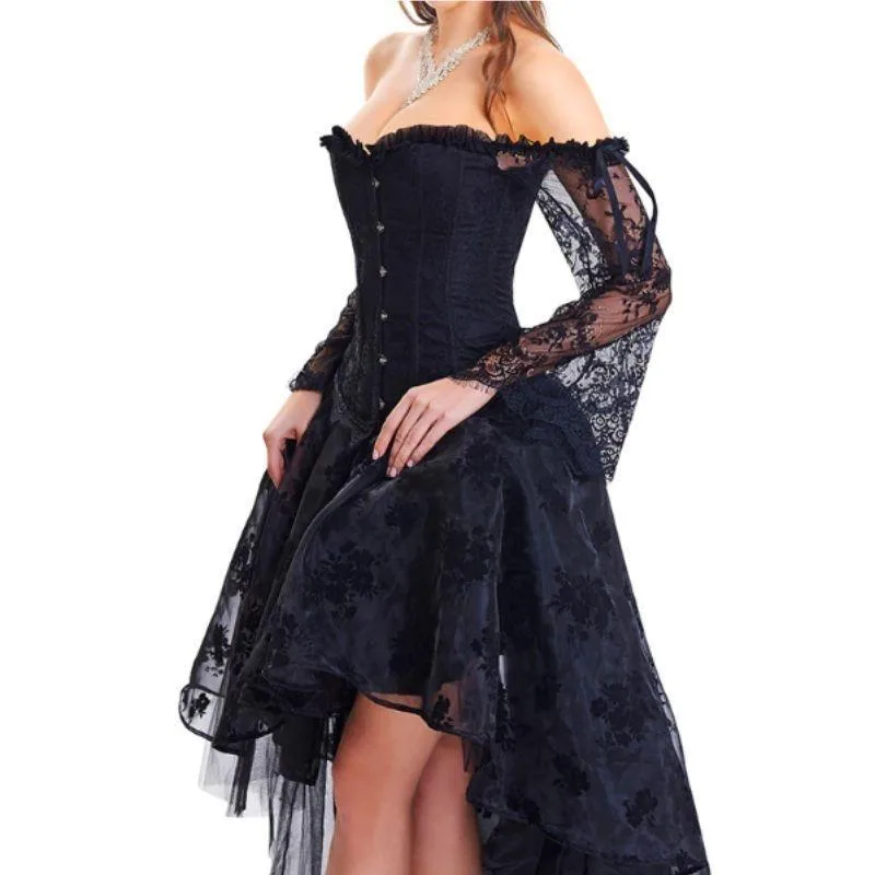 Ansicht 3 — Steampunk-Kleid – Abend schwarz