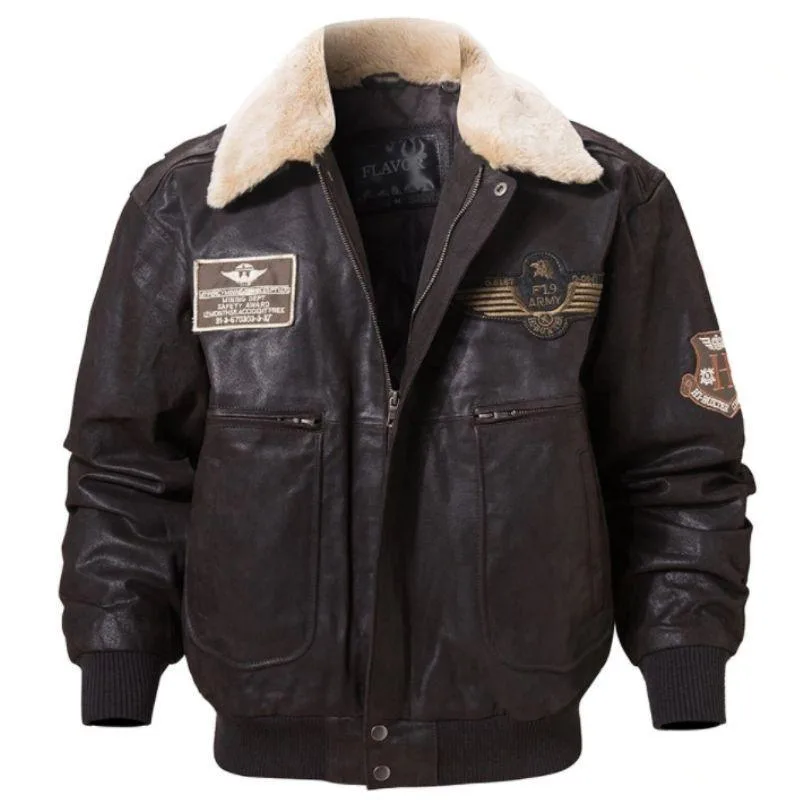 Ansicht 3 — Steampunk-Jacke – Fliegerstil aus Leder
