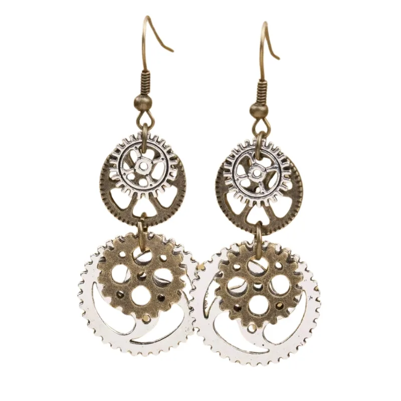 Steampunk-Ohrringe – Zahnrad