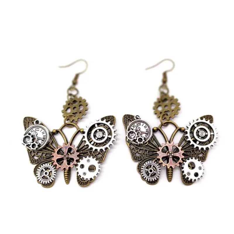 Steampunk-Ohrringe – Schmetterling