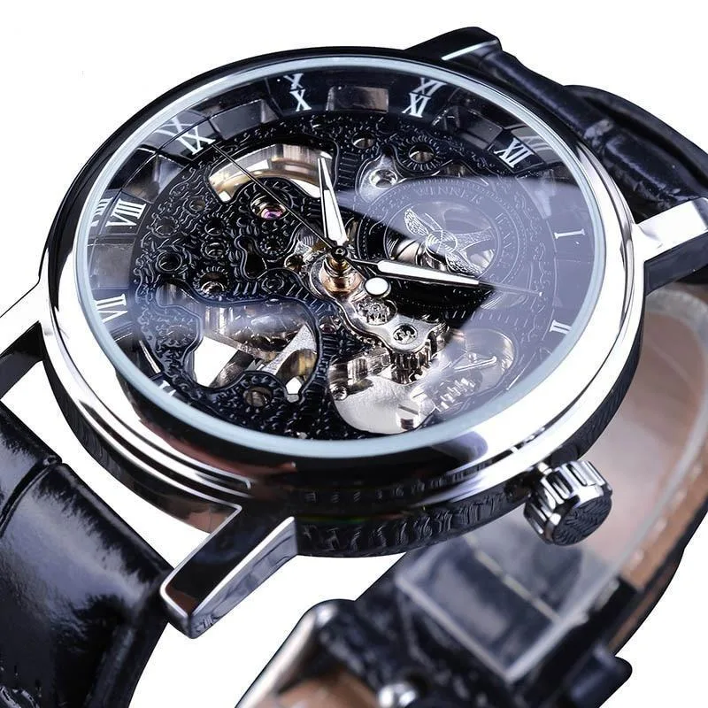 Ansicht 4 — Skelettuhr für Herren – Armband Kunstleder