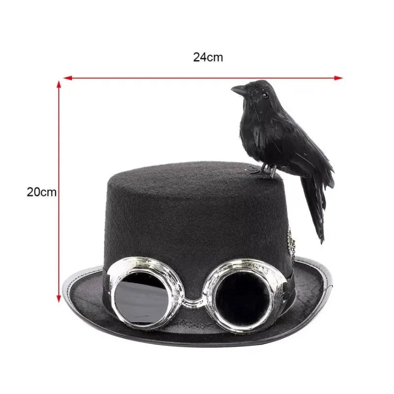 Ansicht 3 — Steampunk-Hut – mit Vogel