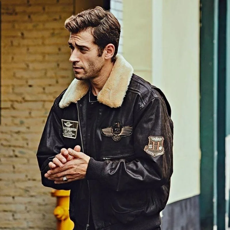 Ansicht 4 — Steampunk-Jacke – Fliegerstil aus Leder