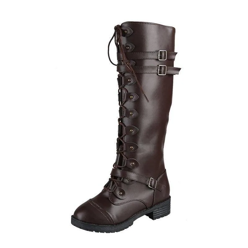 Steampunk-Stiefel – braun aus PU