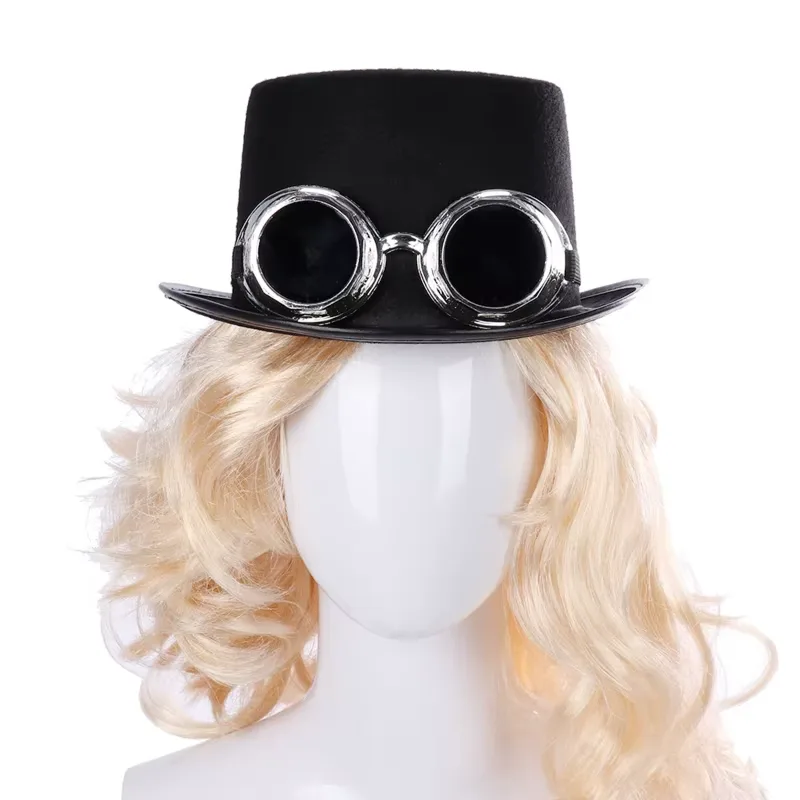 Ansicht 2 — Steampunk-Hut – mit Brille im Schweißer-Look