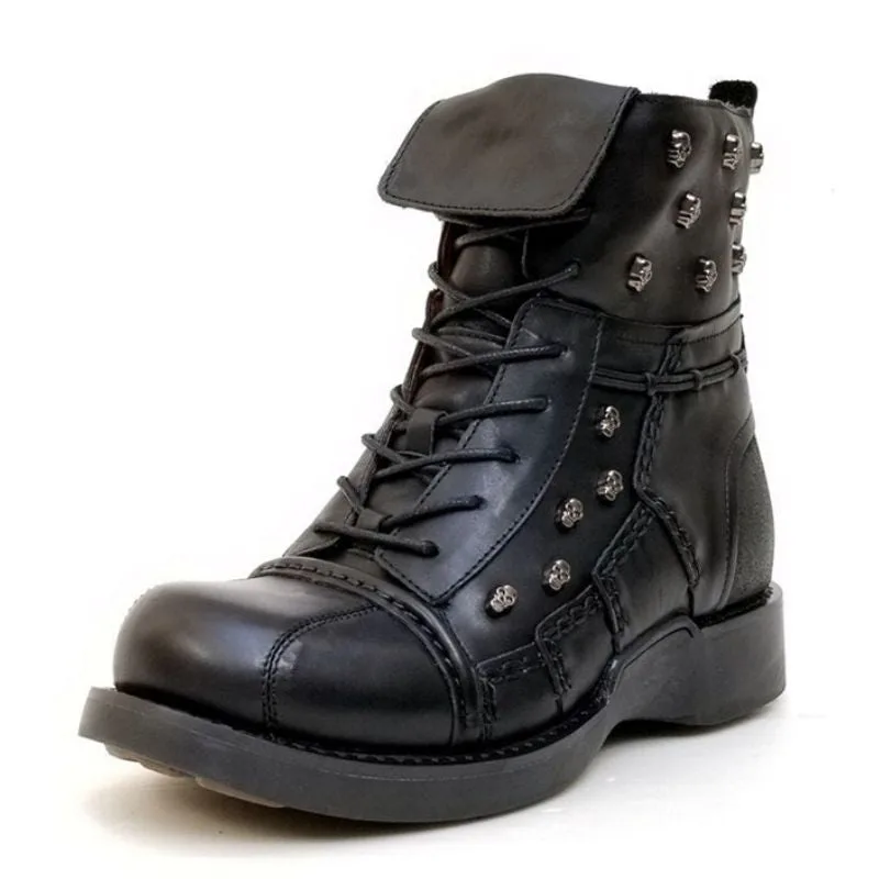 Stiefeletten für Herren – Motorradstil aus Leder