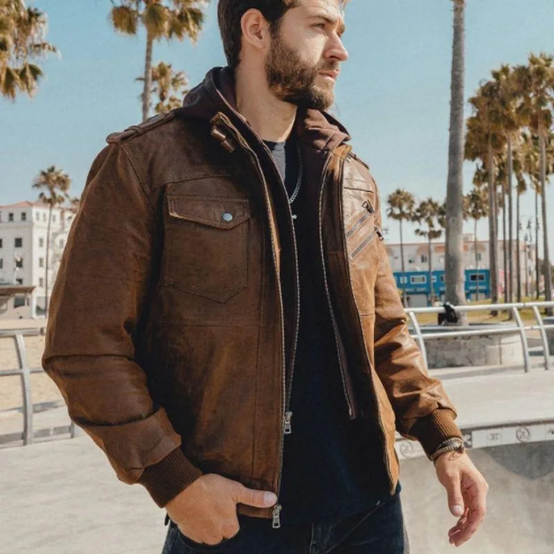 Ansicht 5 — Steampunk-Blouson – Jacke aus Leder