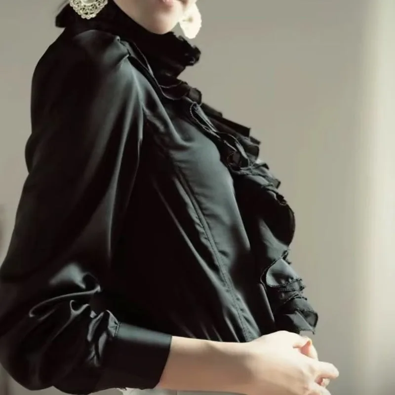 Ansicht 4 — Steampunk-Bluse für Damen – schwarz