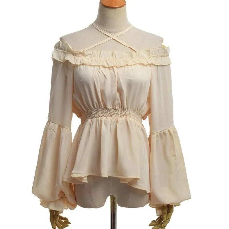 Bluse für Damen – mittelalterlich Ärmel Ausgestellt
