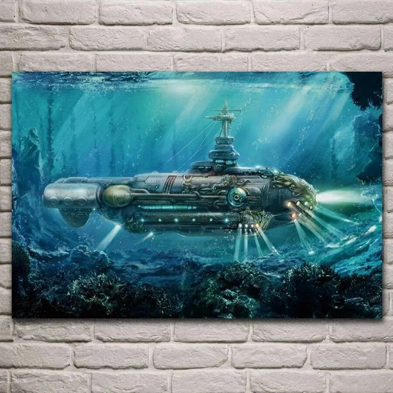 Ansicht 2 — Steampunk-Wandbild – Unterwasser