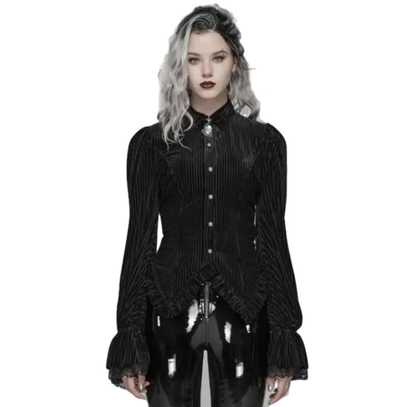 Steampunk-Bluse für Damen – gestreift
