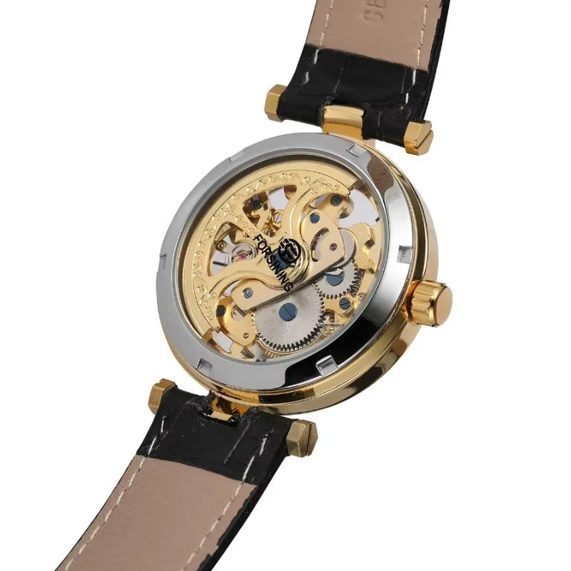 Ansicht 3 — Skelettuhr für Damen – Armband Leder