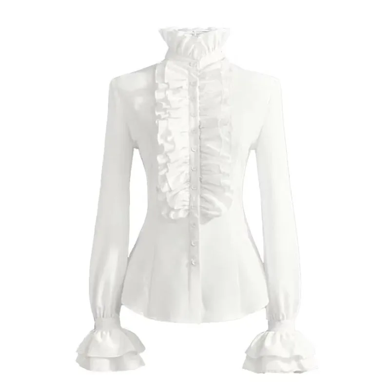 Steampunk-Bluse für Damen – weiß