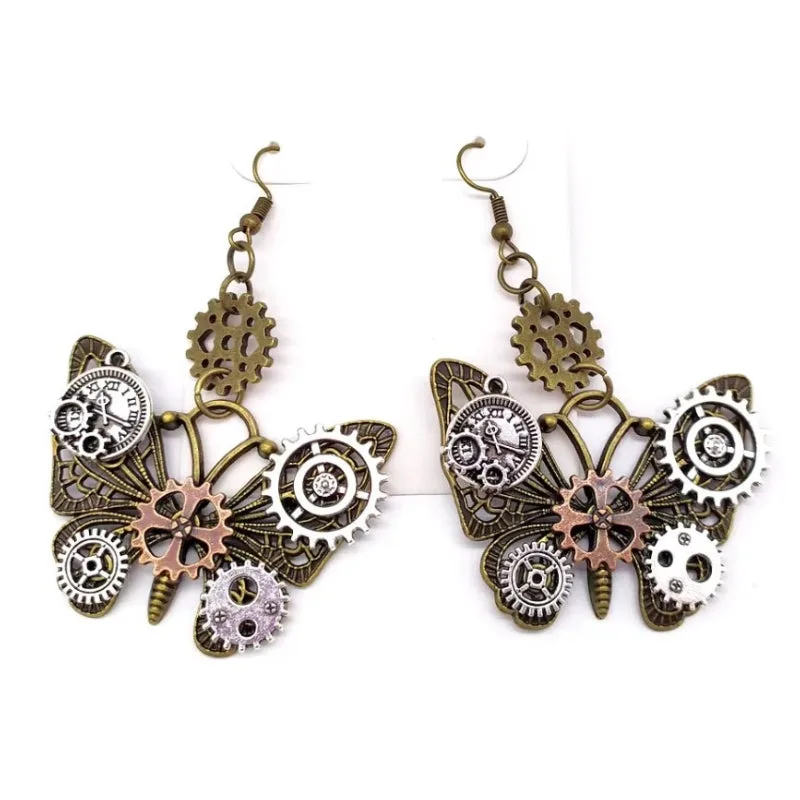 Ansicht 2 — Steampunk-Ohrringe – Schmetterling
