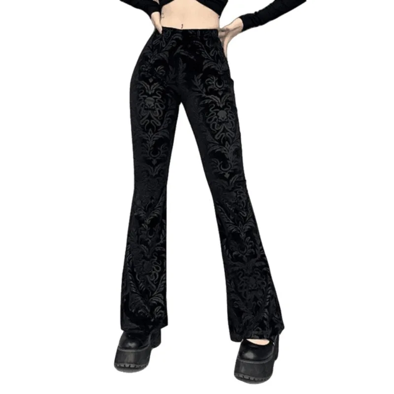 Hose für Damen – schwarz Gothic