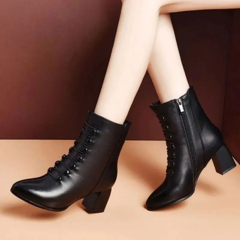 Ansicht 3 — Steampunk-Stiefeletten – mit Knöpfen PU schwarz