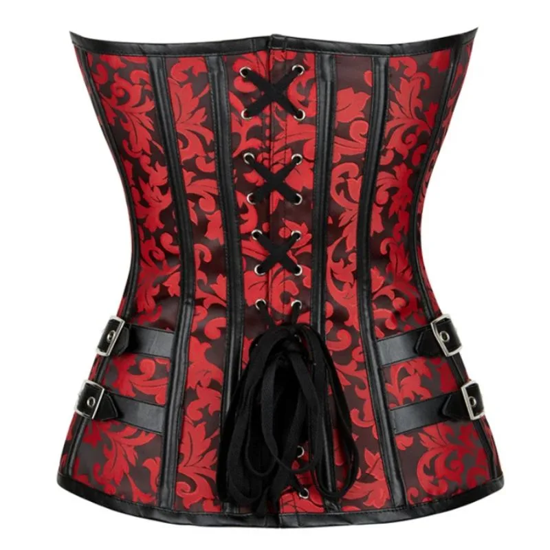 Ansicht 4 — Steampunk-Korsett – rot