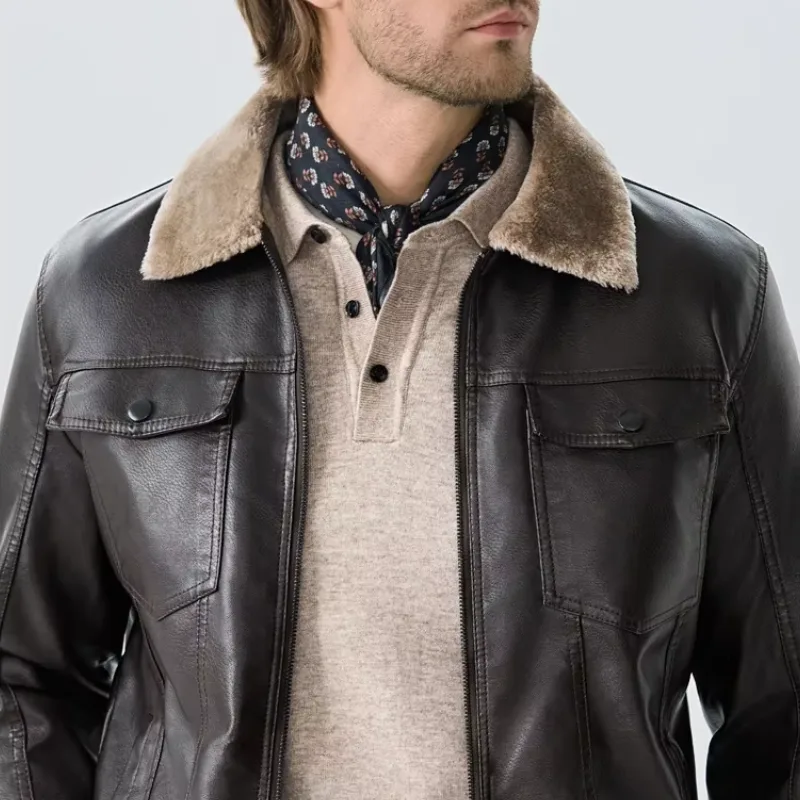 Ansicht 2 — Jacke für Herren – Fliegerstil Kragen Fell