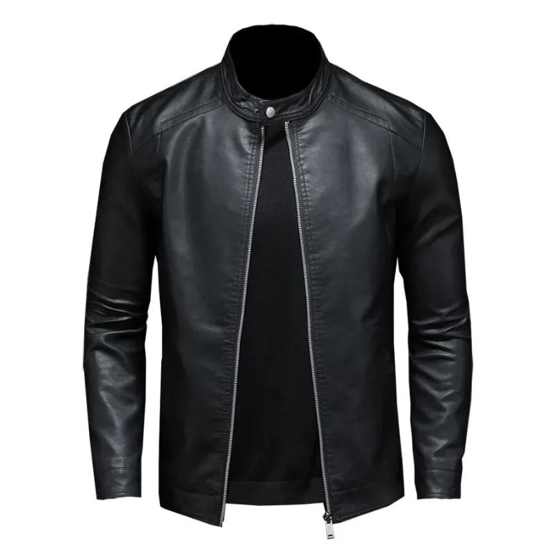 Jacke für Herren – Biker PU-Kunstleder