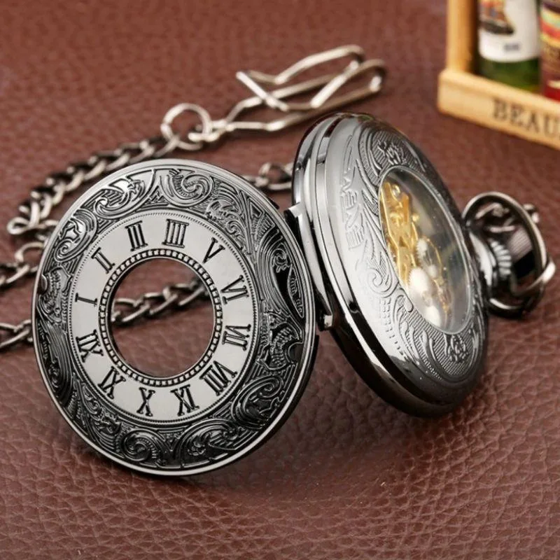 Ansicht 2 — Steampunk-Taschenuhr – Römische Ziffern