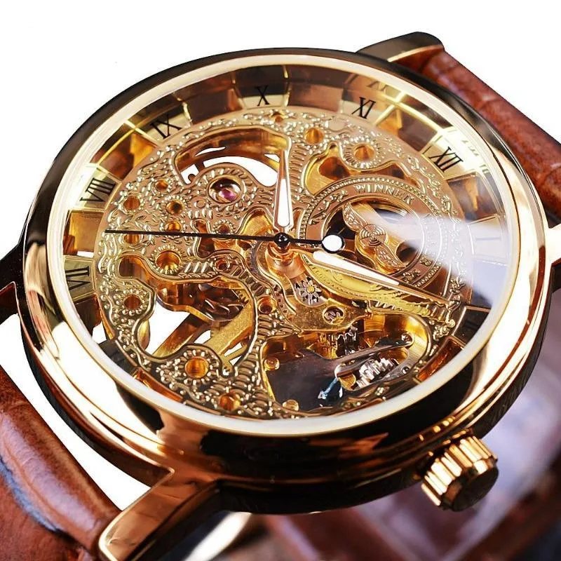 Skelettuhr für Herren – Armband Kunstleder