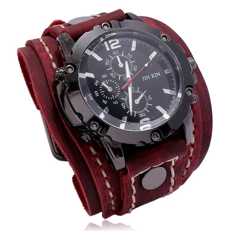 Ansicht 6 — Armbanduhr – Breit aus Leder