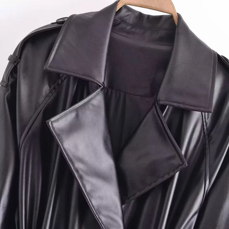 Ansicht 3 — Mantel – PU-Kunstleder Typ Trench Coat