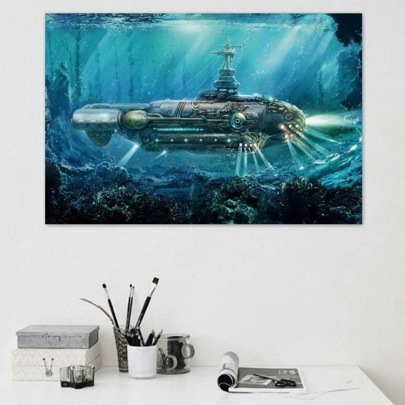 Steampunk-Wandbild – Unterwasser