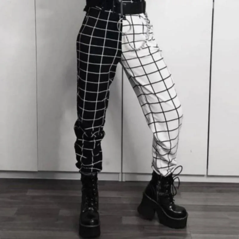 Hose für Damen – Gothic schwarz und weiß