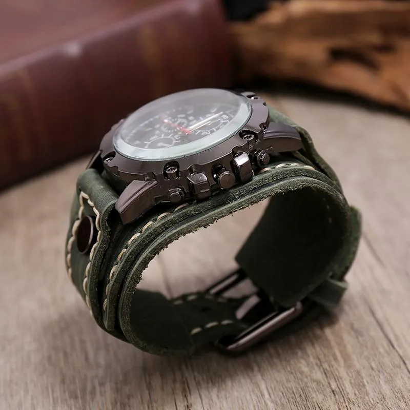 Ansicht 4 — Armbanduhr – Breit aus Leder