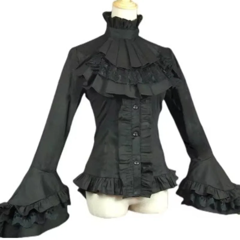 Jabotbluse Goth Weiß