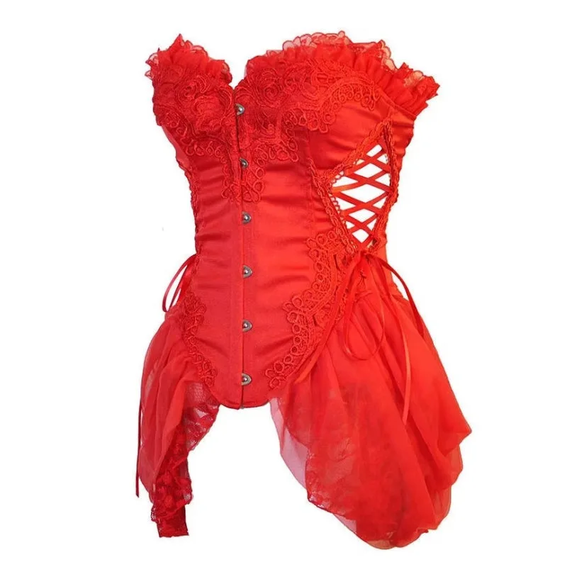 Ansicht 3 — Korsett für Damen – Retro rot
