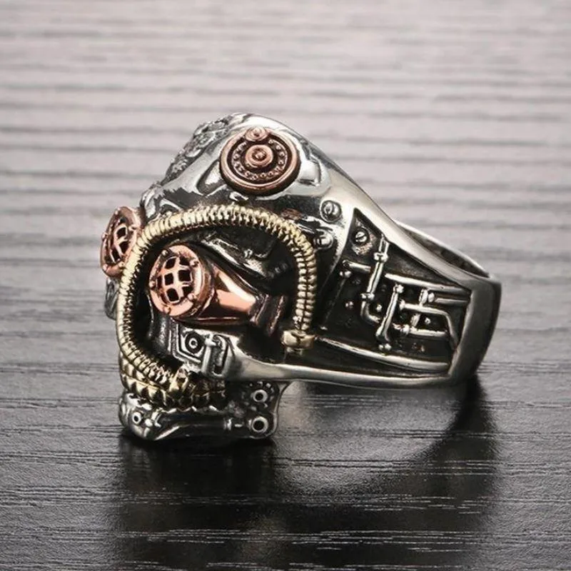 Ansicht 5 — Steampunk-Ring – Totenkopf